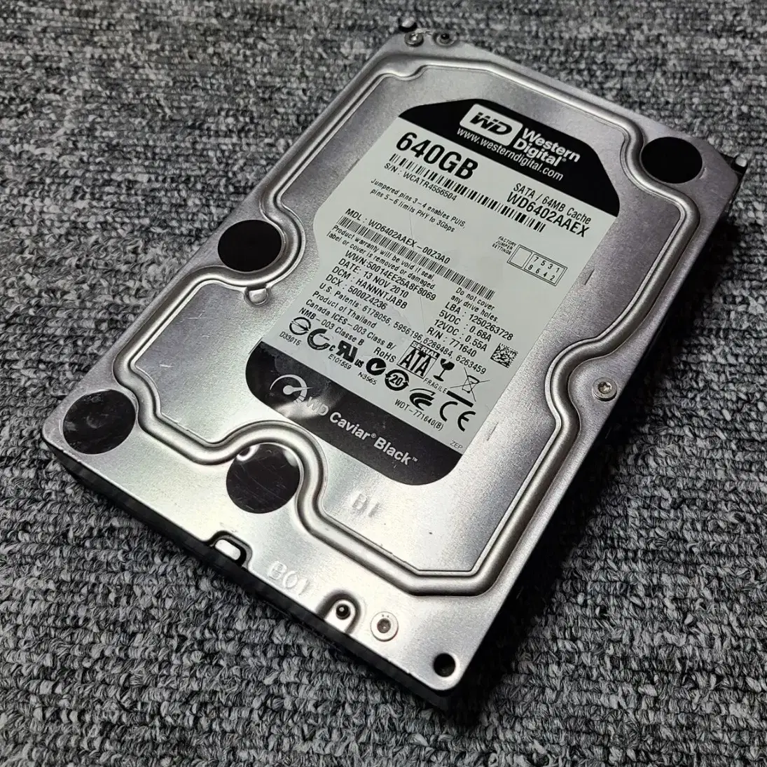 하드디스크, WD 640GB HDD 판매 합니다. 일반 HDD 3.5인치