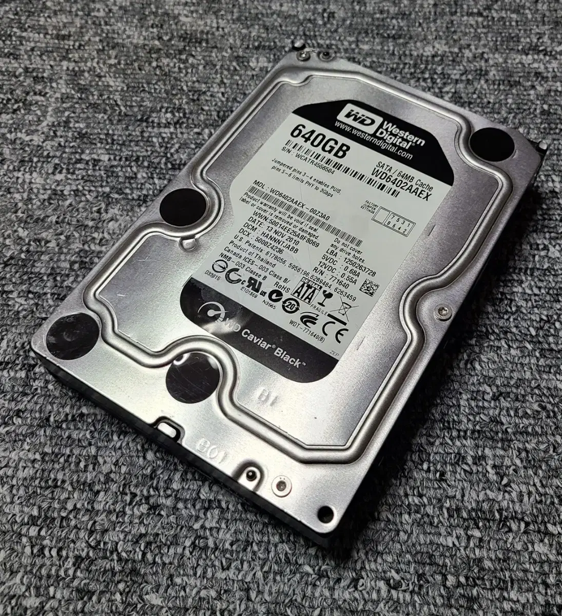 하드디스크, WD 640GB HDD 판매 합니다. 일반 HDD 3.5인치