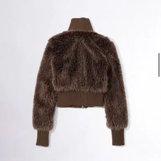 스컬프터 폭스퍼 집업 브라운 Faux Fur Zip-Up Jacket