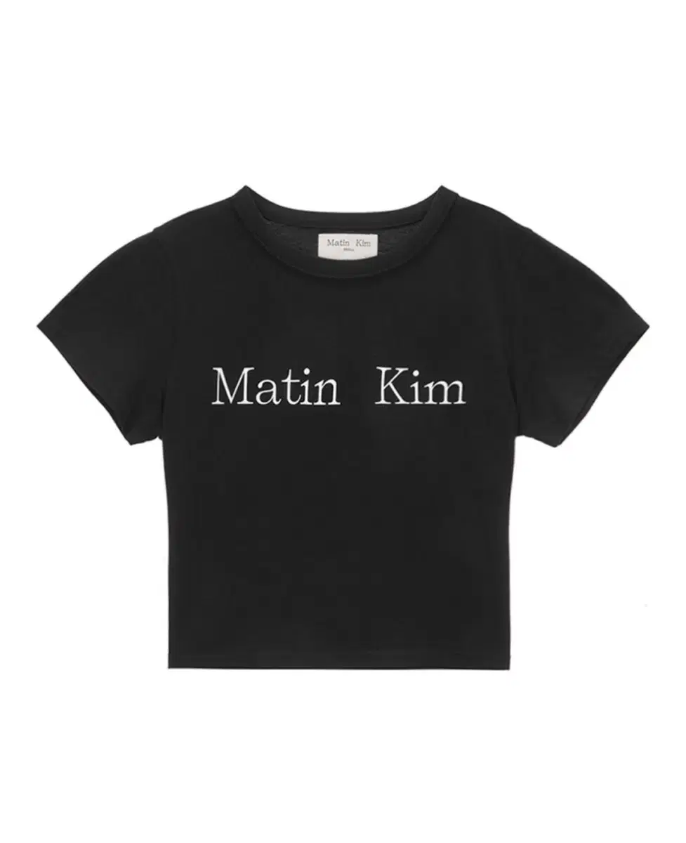 마뗑킴 LOGO CROP TOP IN BLACK