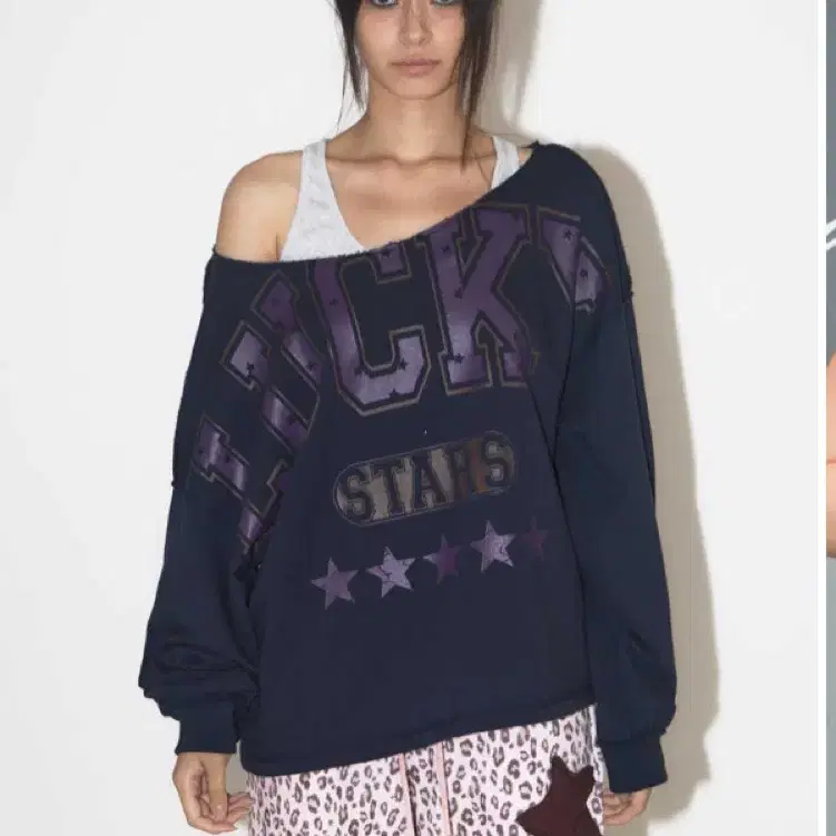 Expired Girl lucky stars sweatshirt navy