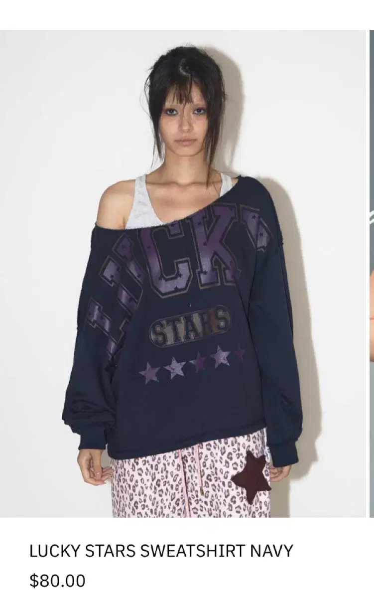 Expired Girl lucky stars sweatshirt navy