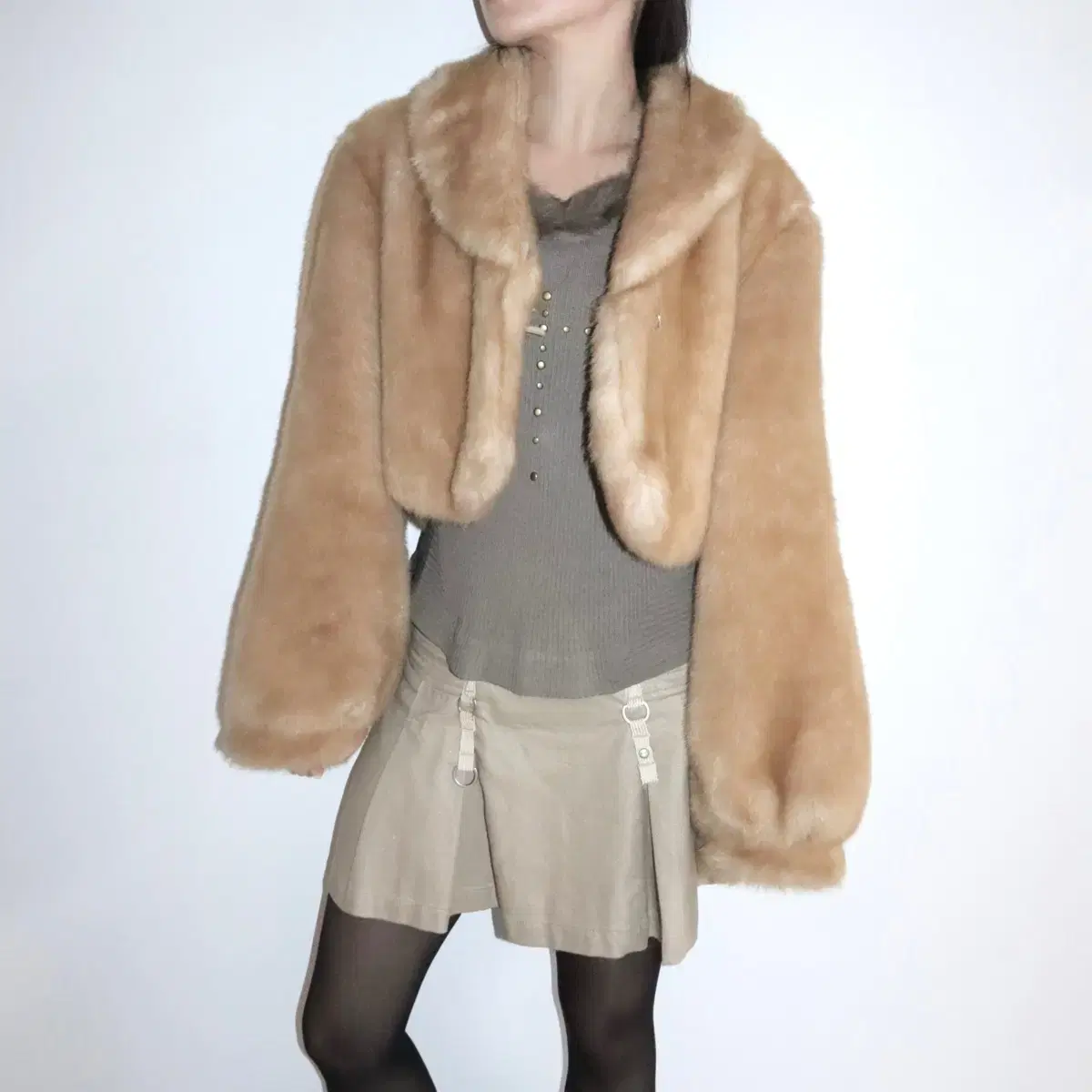 Vintage balloon fur jacket