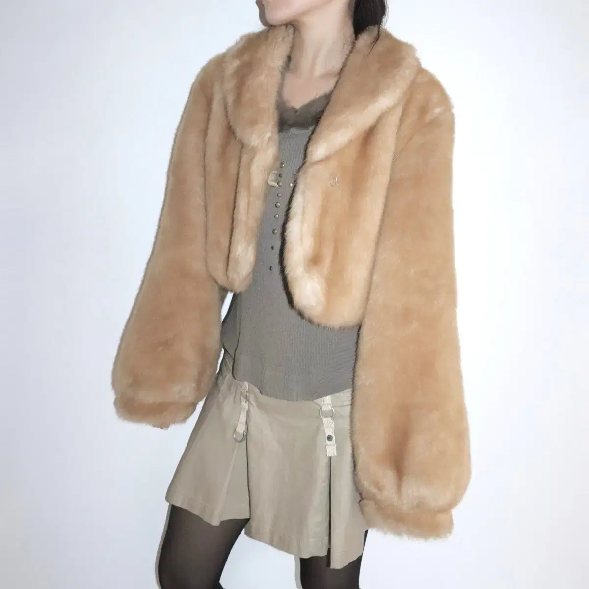 Vintage balloon fur jacket