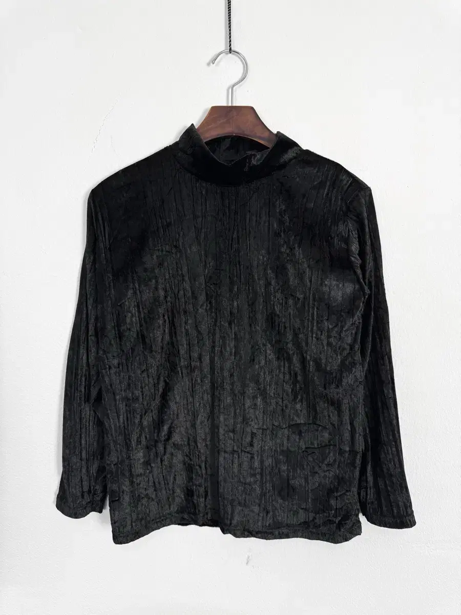 80s Velour High Neck Top