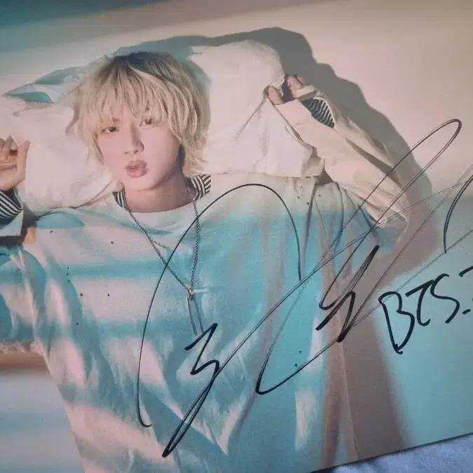 wts bts jin signed poster방탄소년단 진 사인 포스터.