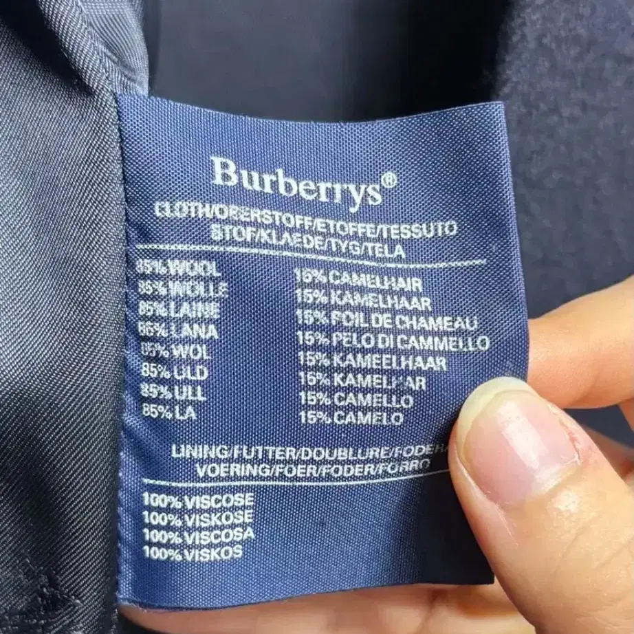 burberrys 버버리 울 카모헤어 롱코트 네이비