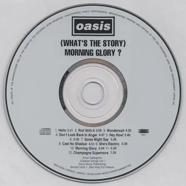 Oasis - Morning Glory? (CD)미국&일본반1995EX+