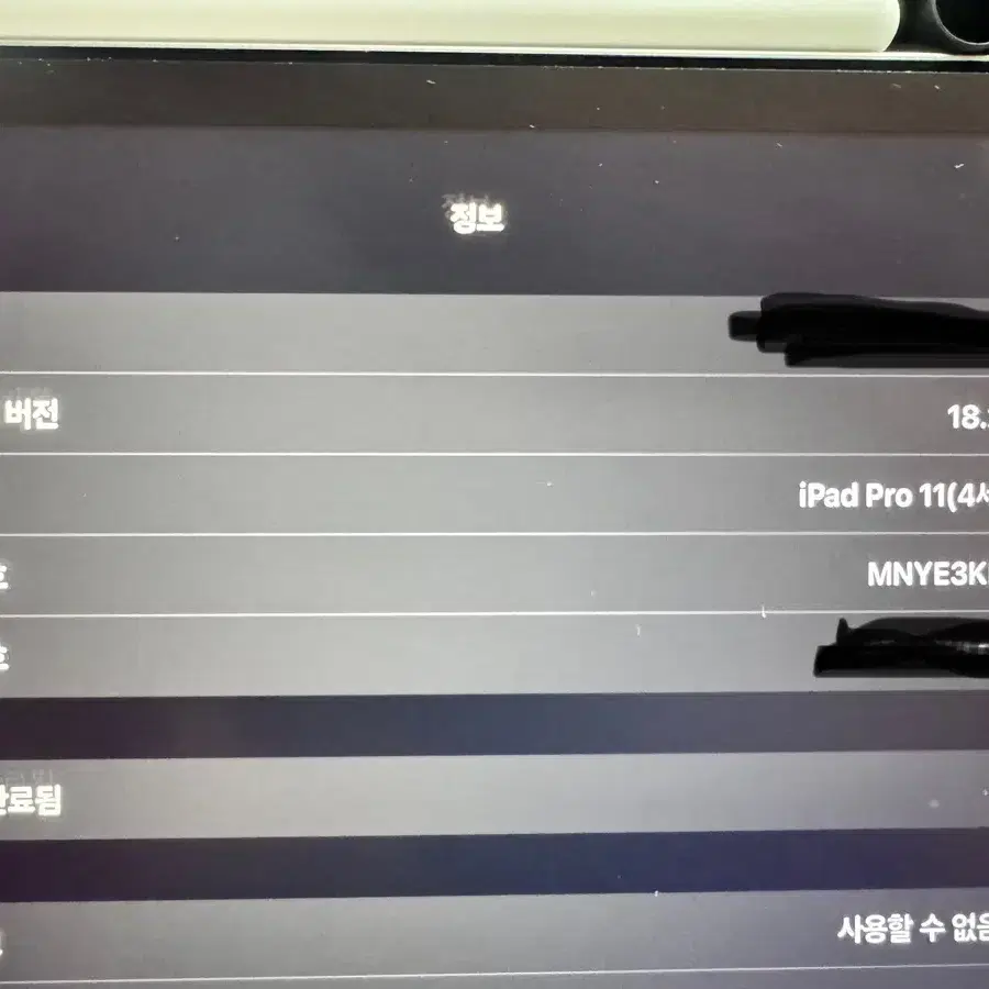 아이패드 프로 11(4세대) M2 WIFI+셀룰러 256GB 판매합니다