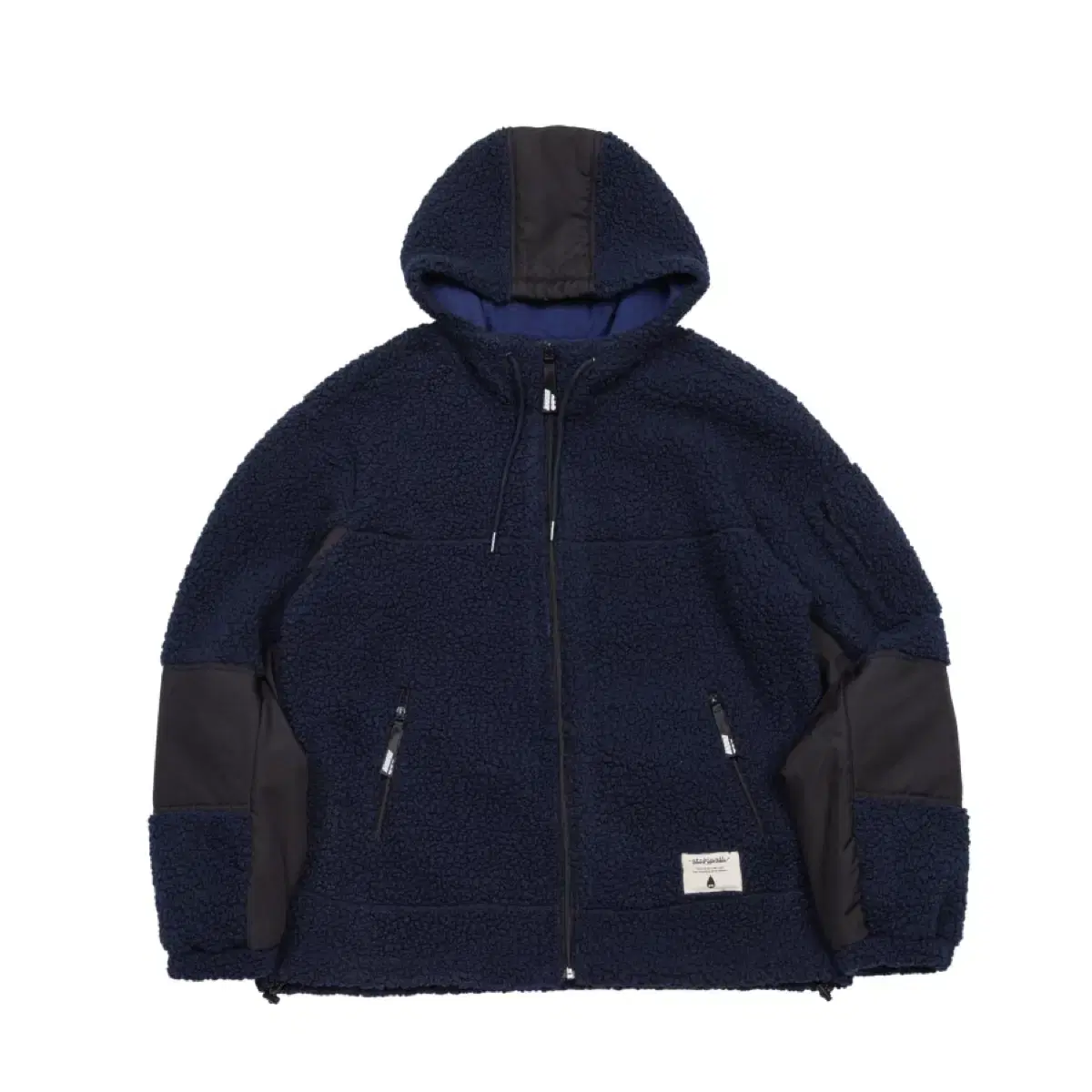 (무신사)Boa Fleece Hood Zipup Jacket Navy