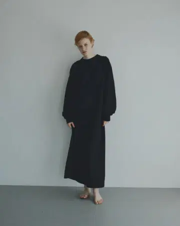 COTTON BACK DESIGN L/S DRESS