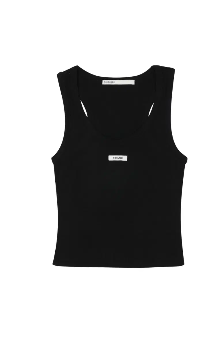 보헴서 BASIC SLEEVELESS CROP TOP, BLACK