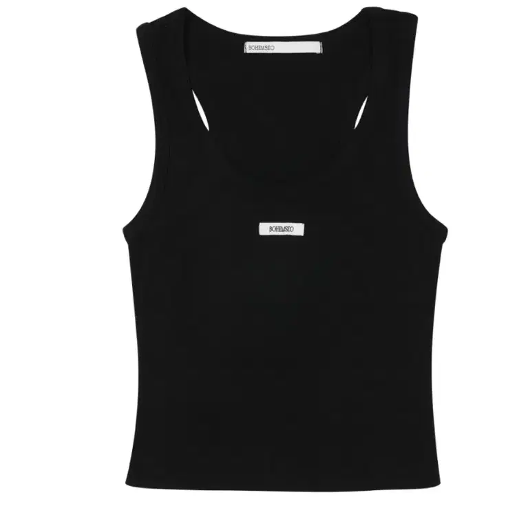 보헴서 BASIC SLEEVELESS CROP TOP, BLACK