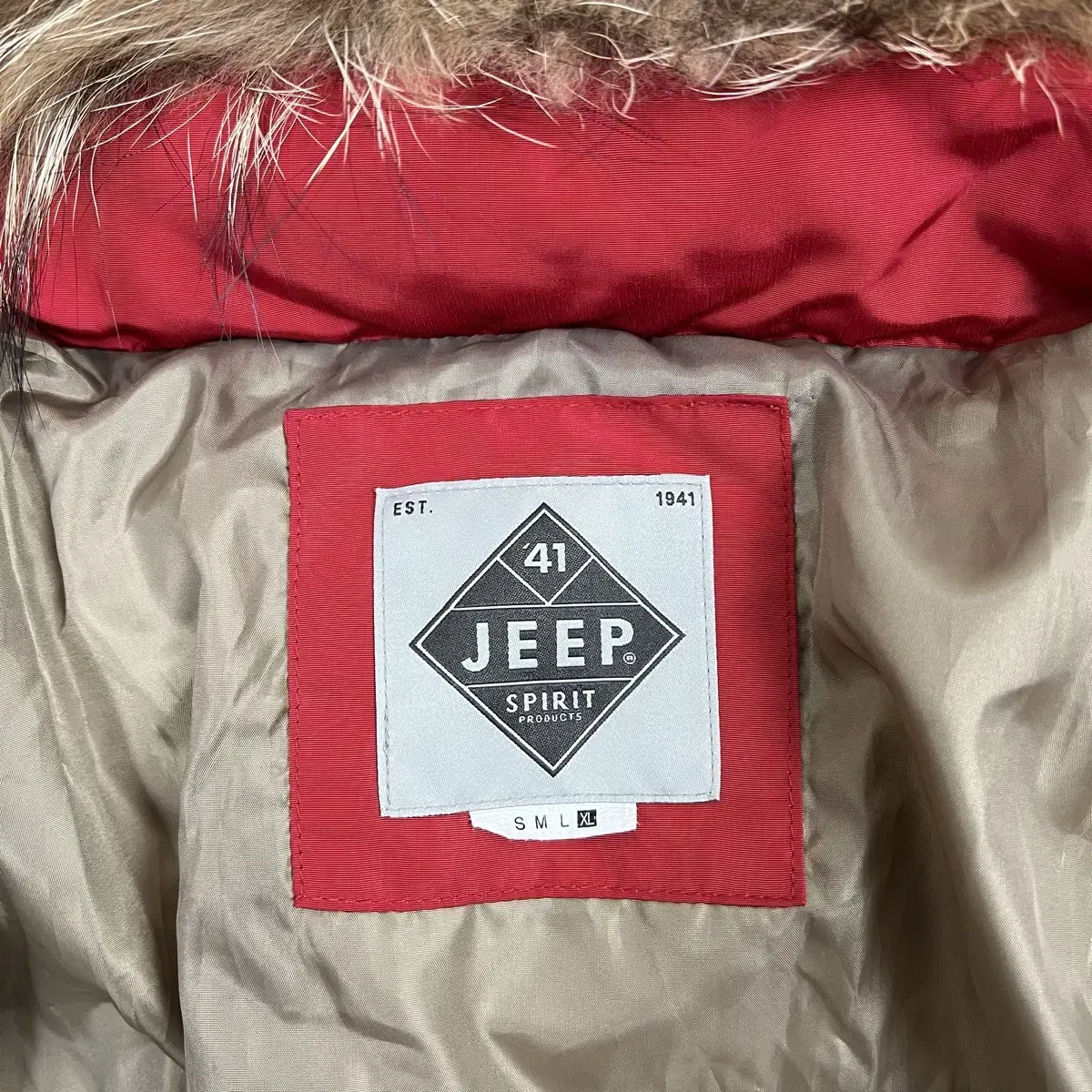 JEEP 지프 남성 라쿤퍼 덕다운 하프패딩 XL