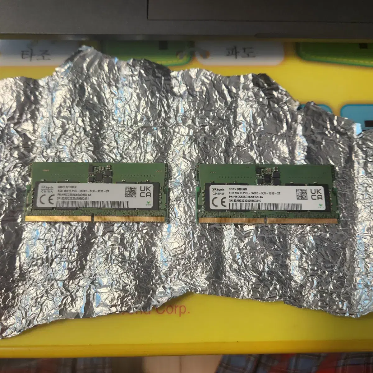 노트북용 램 SK Hynix DDR5 8GB 2개