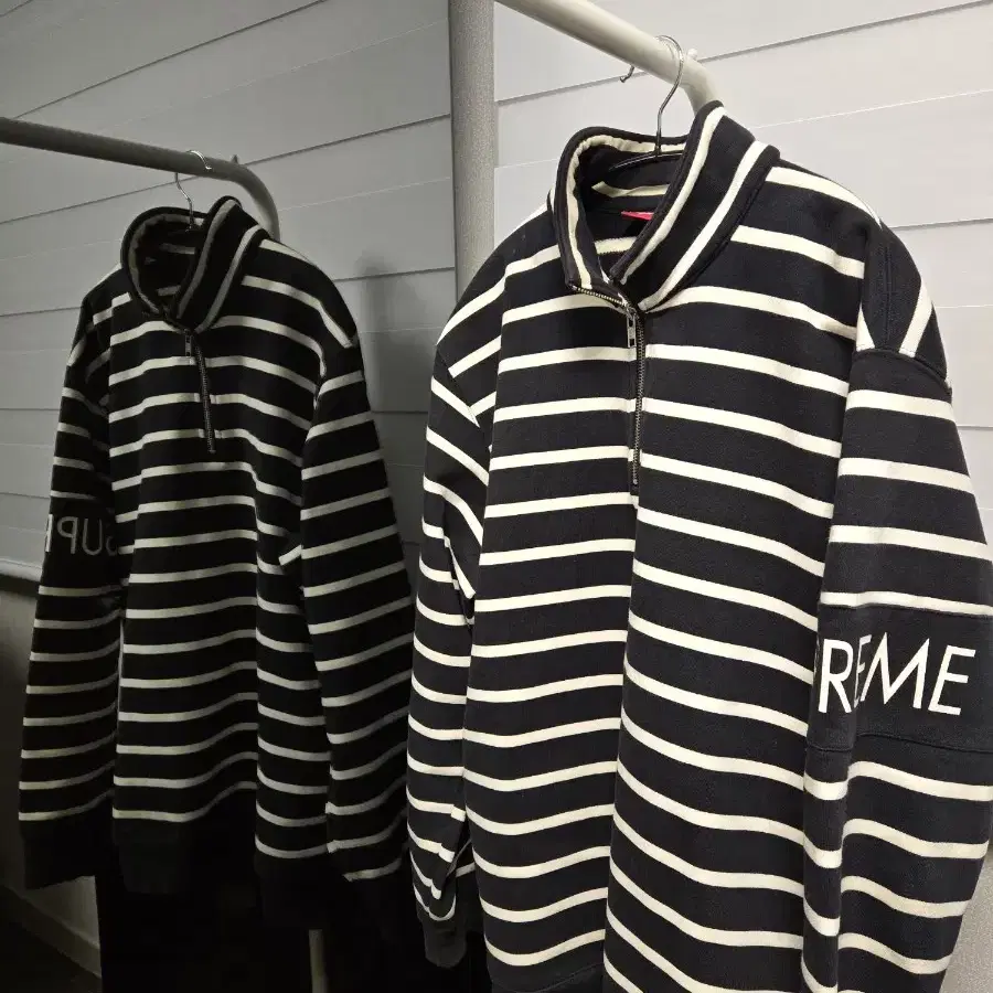 Supreme striped half zip-up sweat