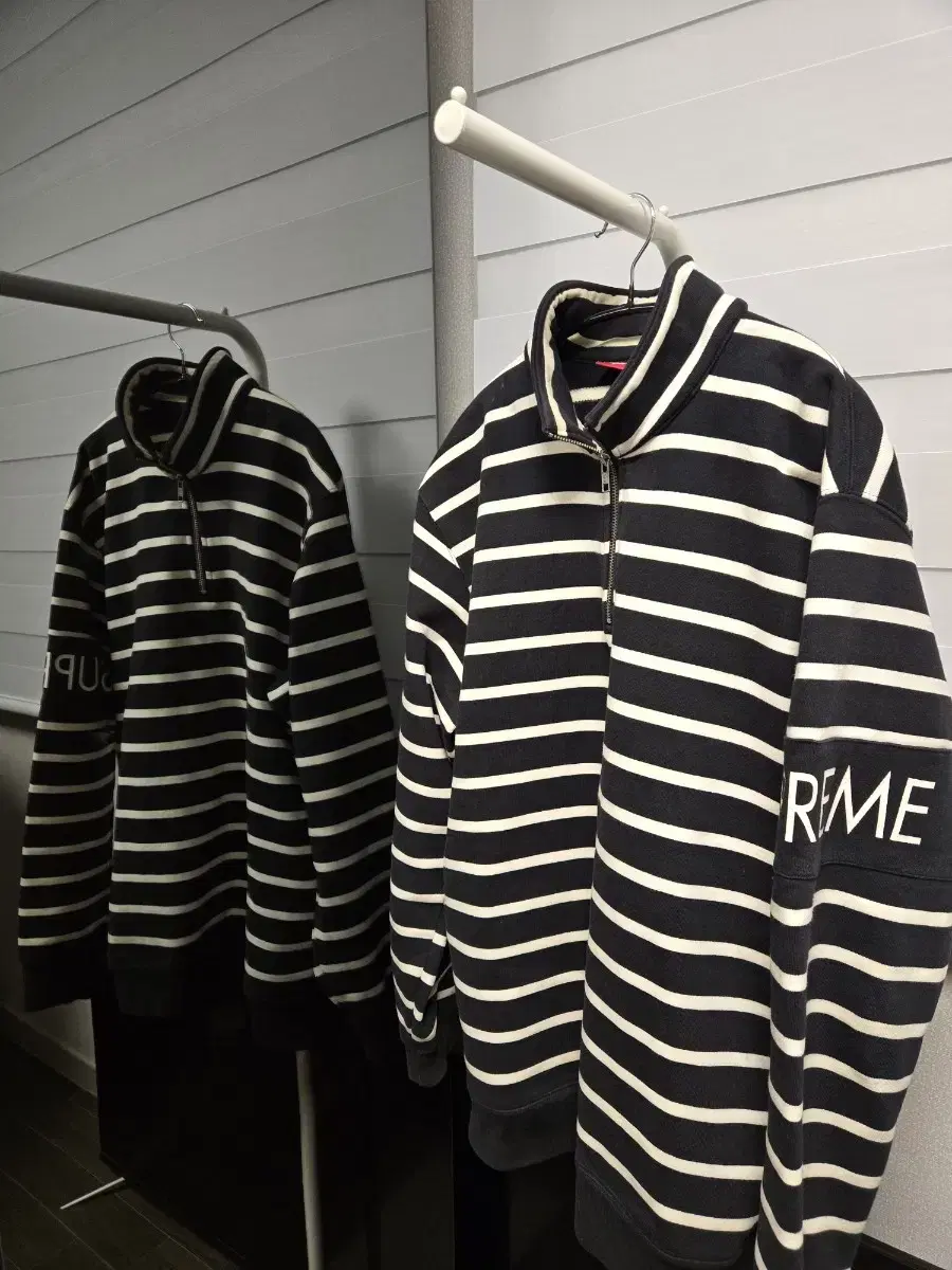 Supreme striped half zip-up sweat