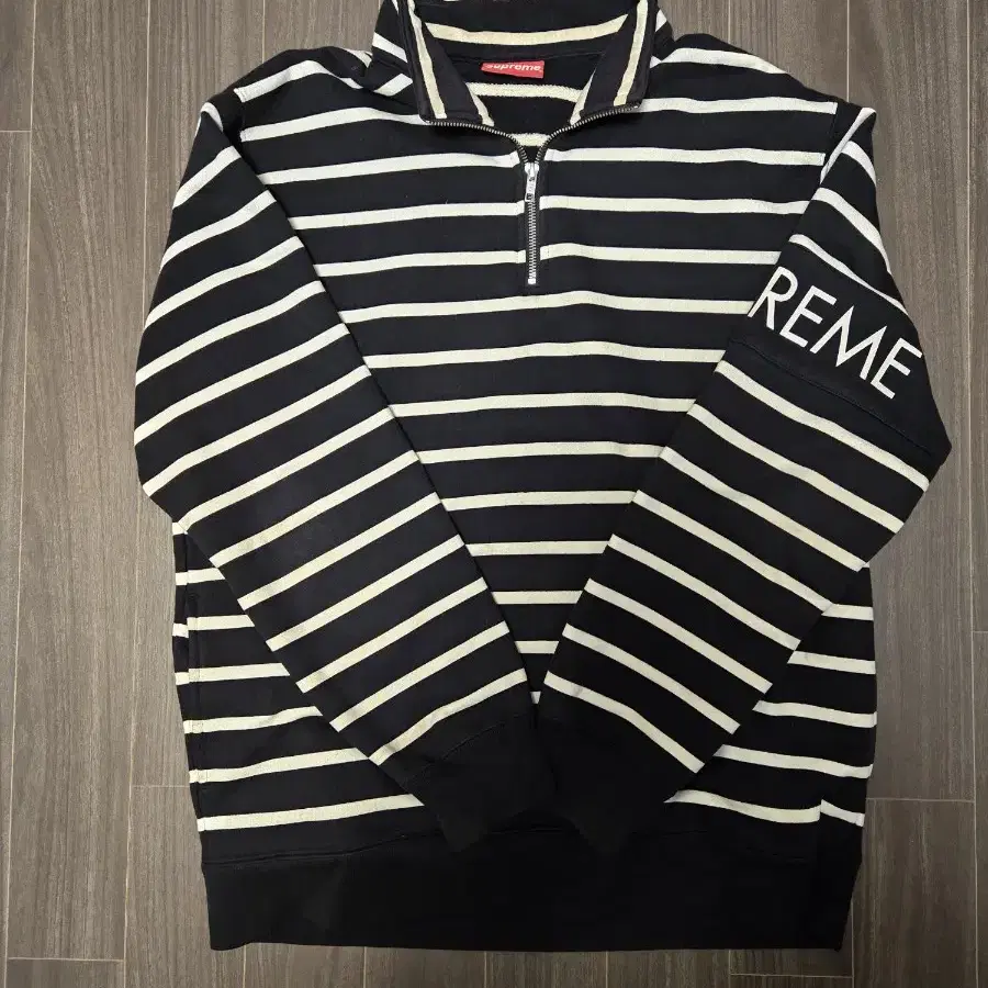 Supreme striped half zip-up sweat