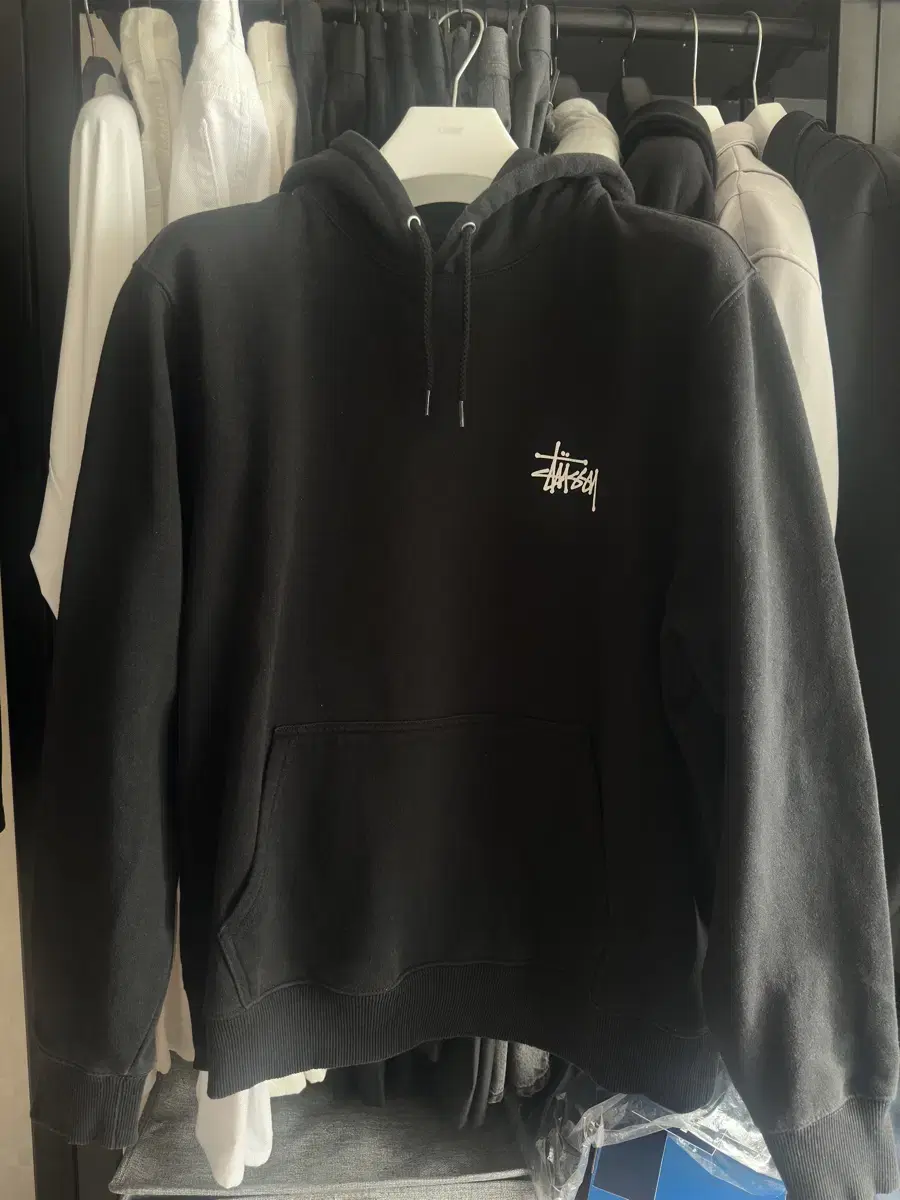 Stussy hoodie black size L for sale