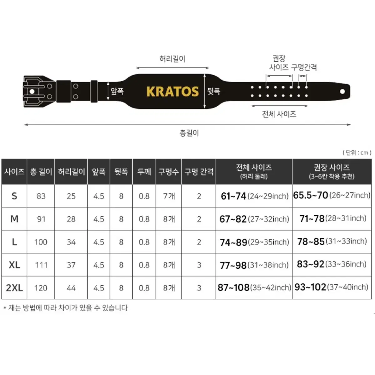 (새상품) 크라토스 벨트 M