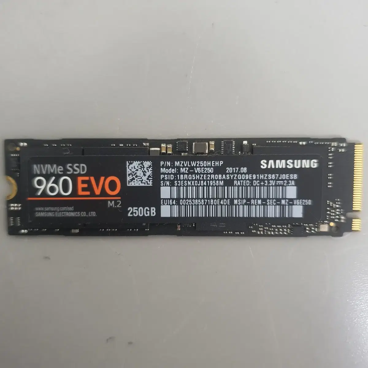 [무료배송] 중고 삼성 960 EVO M.2 NVMe 250GB SSD