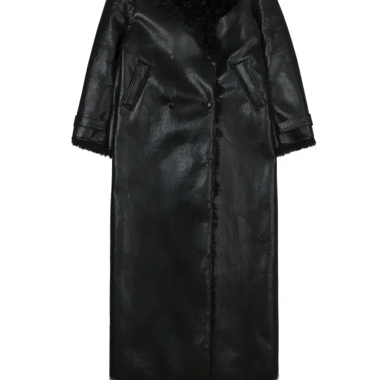 보헴서 FAUX LEATHER SHEARING COAT 레더롱코트