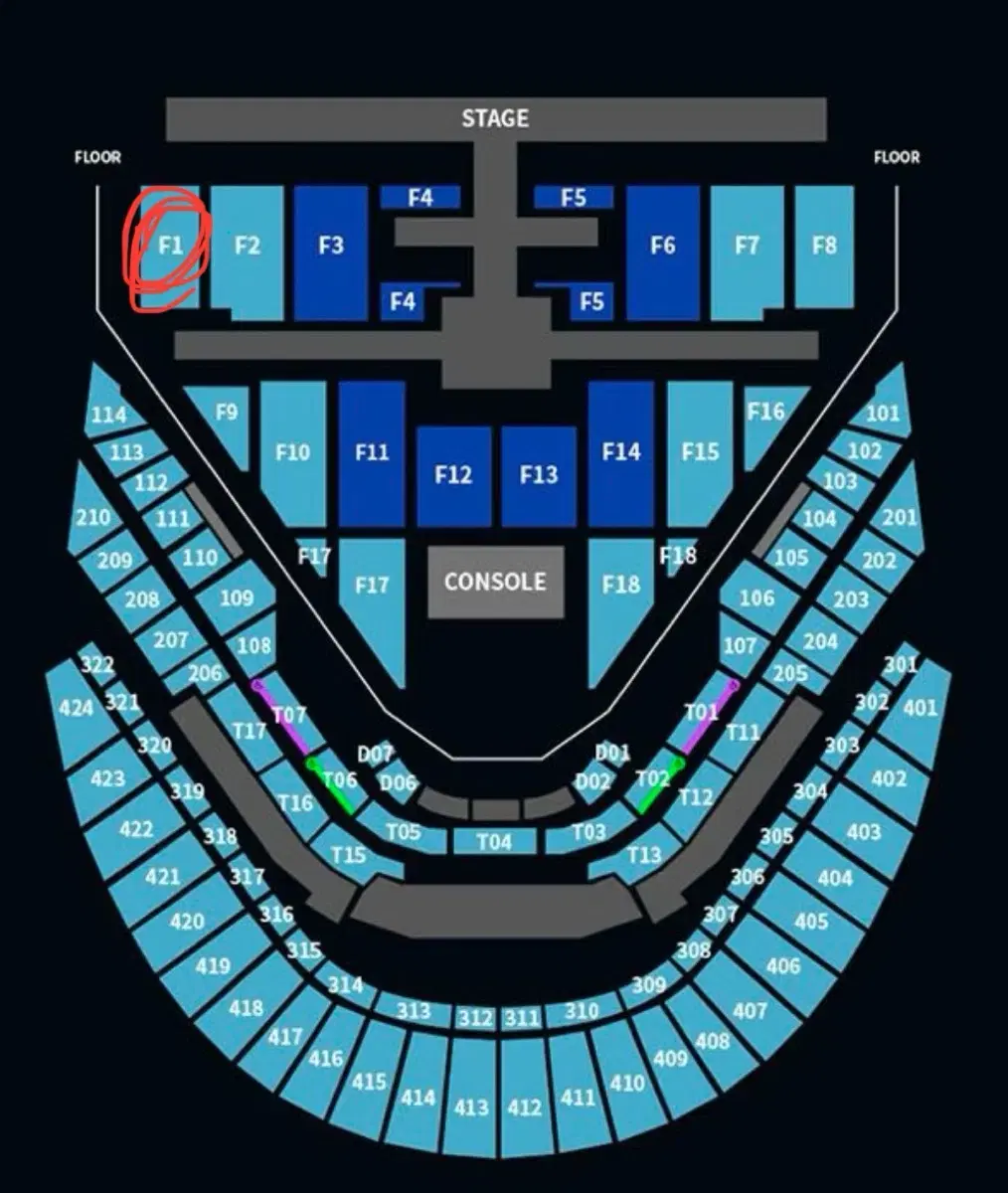 nct127 콘서트 첫콘 1/18 F1구역