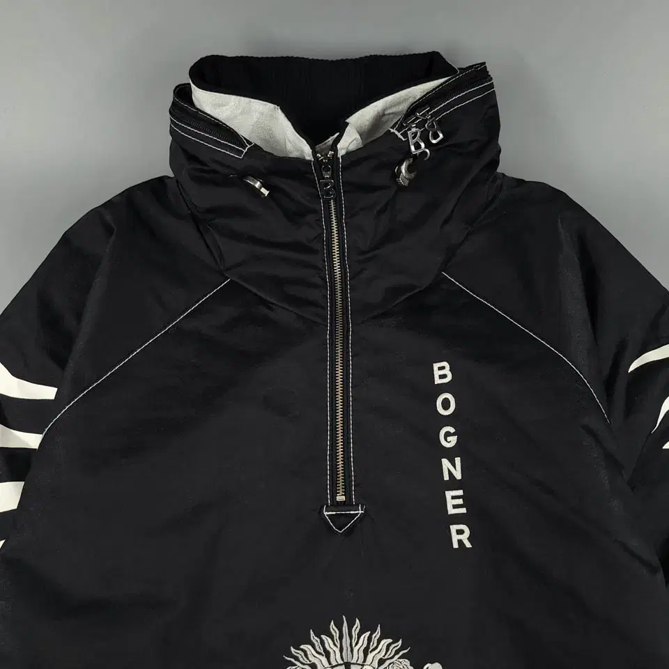 BOGNER 보그너 블랙 화이트 지브라 애니멀패턴 히든후드 스키복 아노락