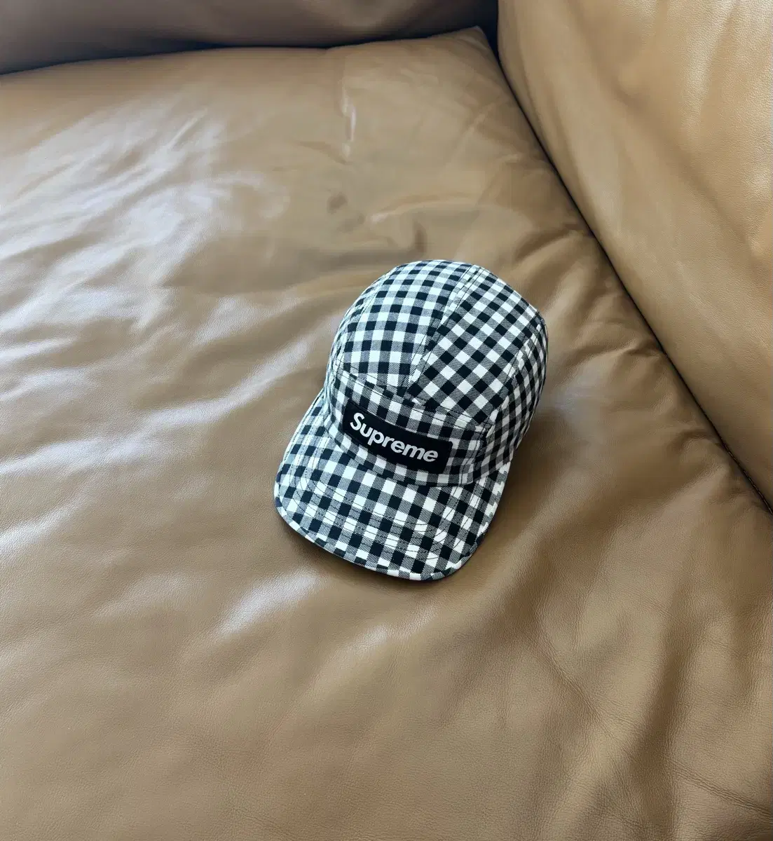 Supreme 슈프림 캠프캡 모자 (Gingham Check Navy)