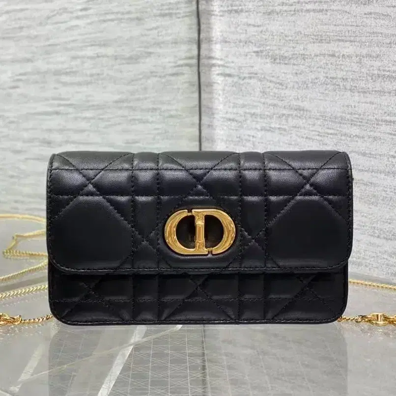 DIOR miss caro체인 마름모 체크 숄더 토트