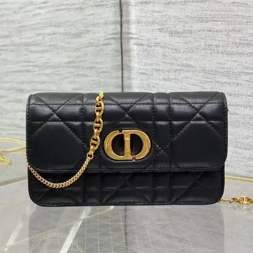 DIOR miss caro체인 마름모 체크 숄더 토트