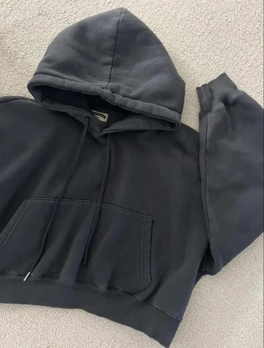 Charcoal Short Brushed Crop Hoodie