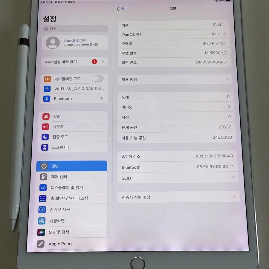 아이패드 프로 10.5 256 WIFI