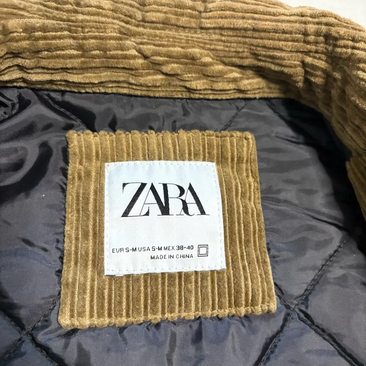 정품 ZARA 자라 브라운 코듀로이 자켓 빅포켓 블루종 점퍼