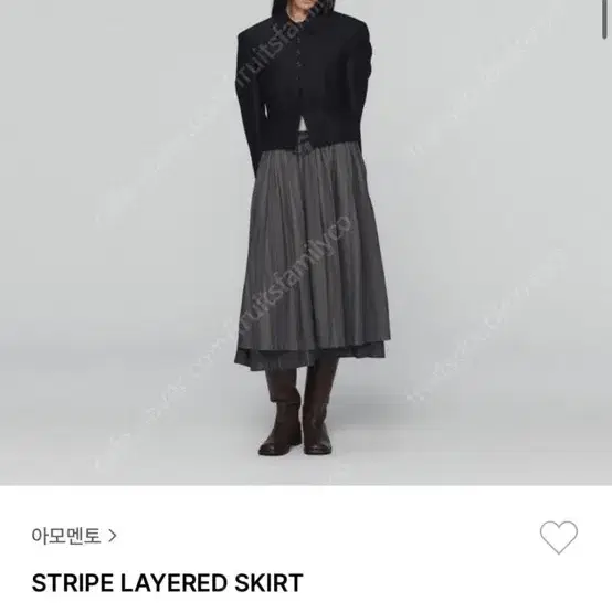 아모멘토 스커트 구해요 1사이즈 STRIPE LAYERED SKIRT