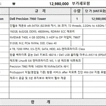 Dell 워크스테이션 T7960