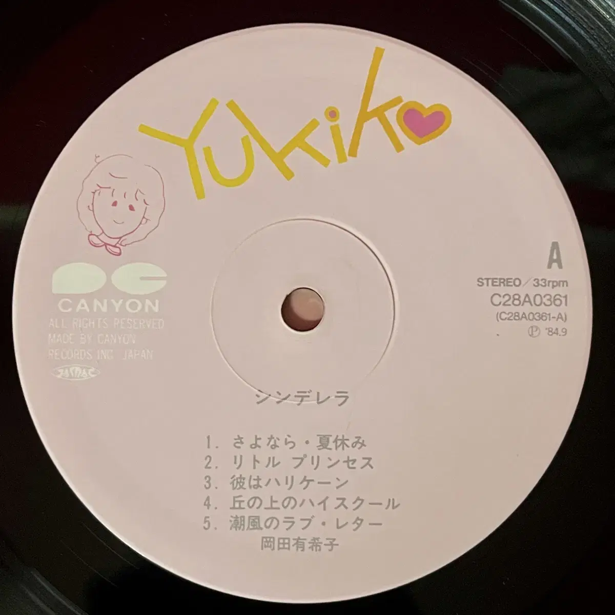 시티팝LP 오카다 유키코 Yukiko Okada -신데렐라