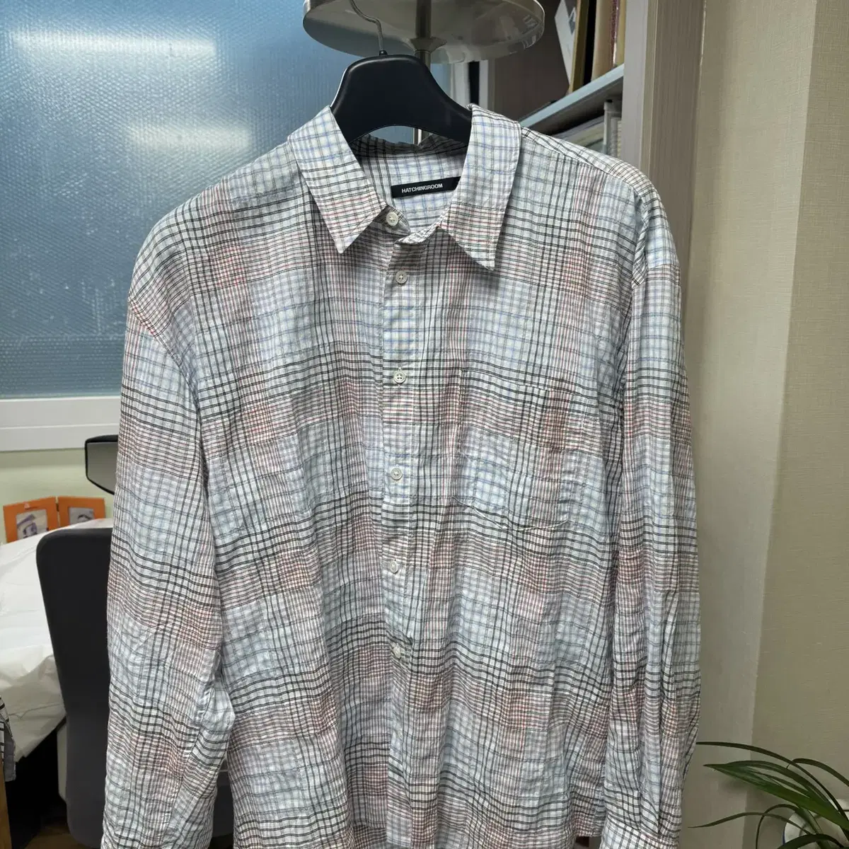 해칭룸  Classic Shirt Multi Check White