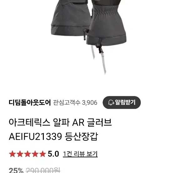 아크테릭스 알파 ar 고어택스 글러브