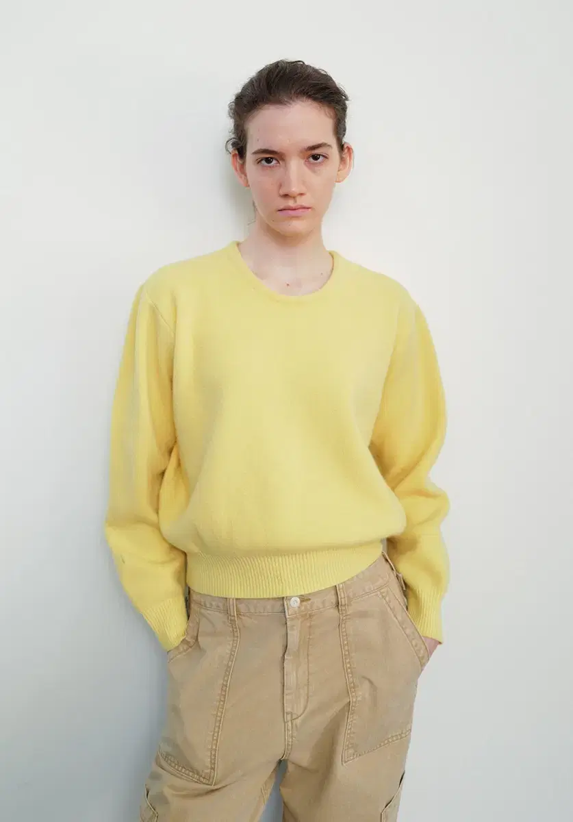 문달 moondal 니트 Basic Round knit in lemon