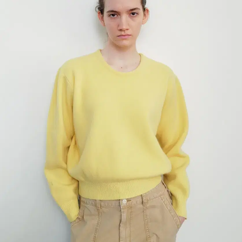 문달 moondal 니트 Basic Round knit in lemon