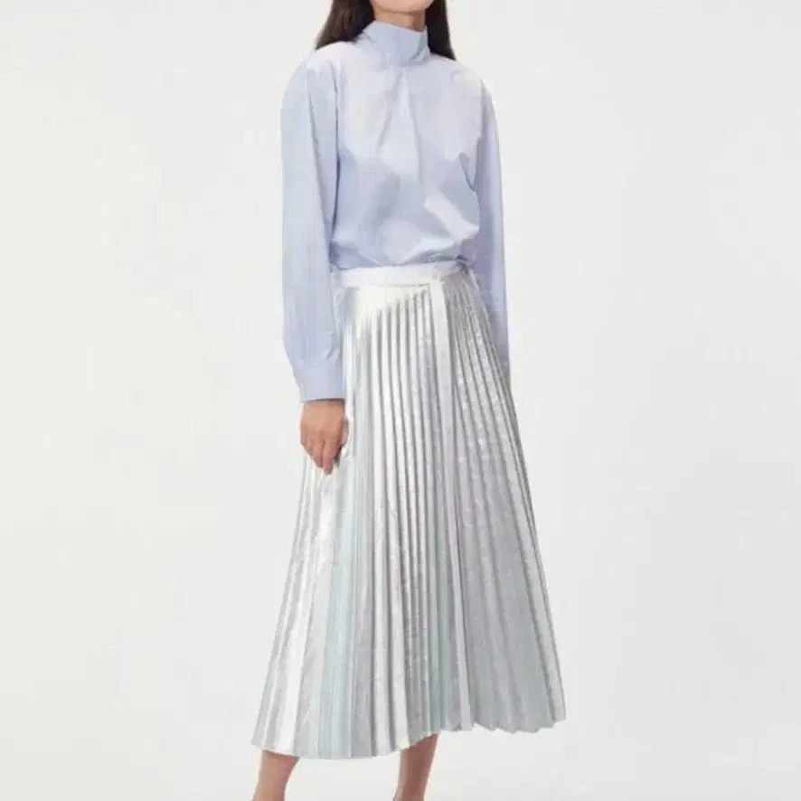 렉토 METALLIC PLEATED WRAP SKIRT