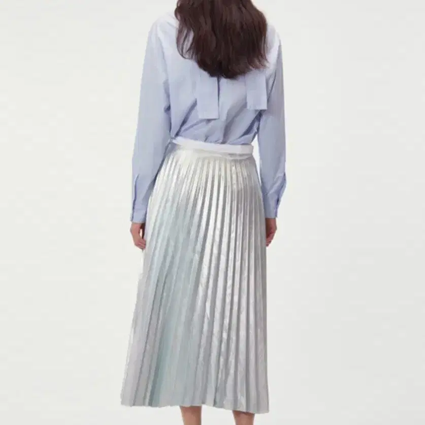 렉토 METALLIC PLEATED WRAP SKIRT