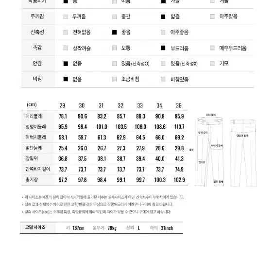 지오다노 테이퍼드핏 링클프리 팬츠 32사이즈