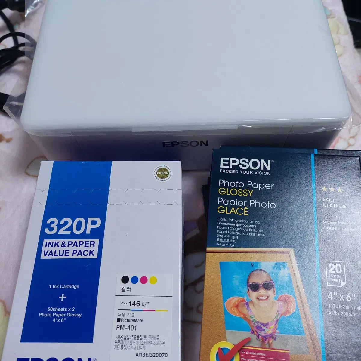 epson 앱손 포토프린터pm401 + 잉크320p2세트+ 용지160매