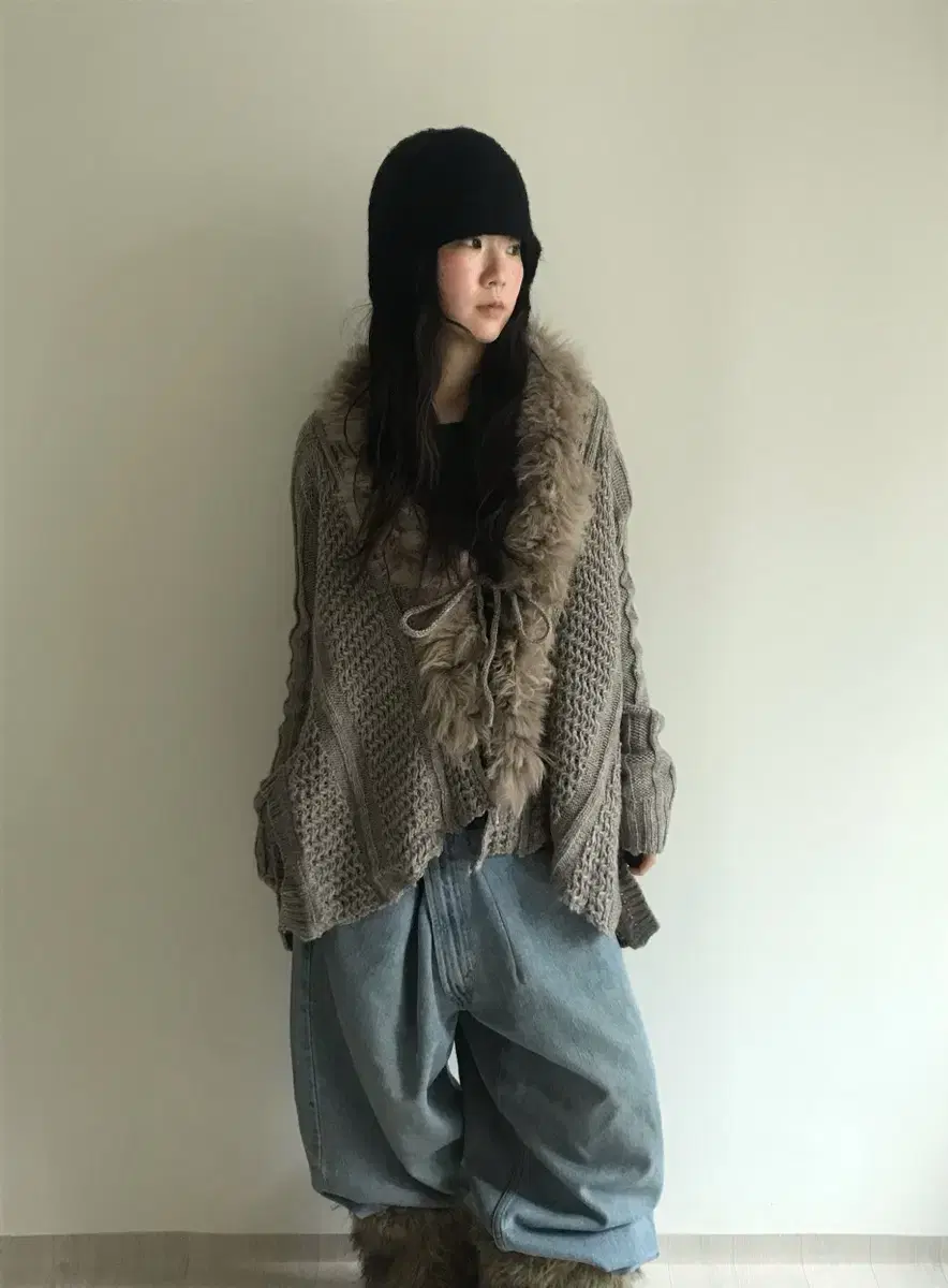 vintage fur cardigan