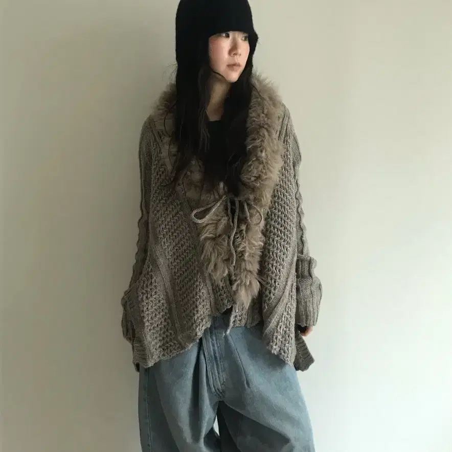 vintage fur cardigan