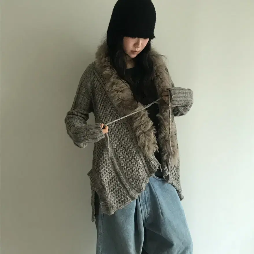 vintage fur cardigan