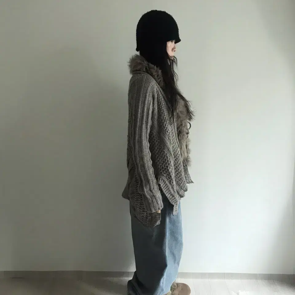 vintage fur cardigan