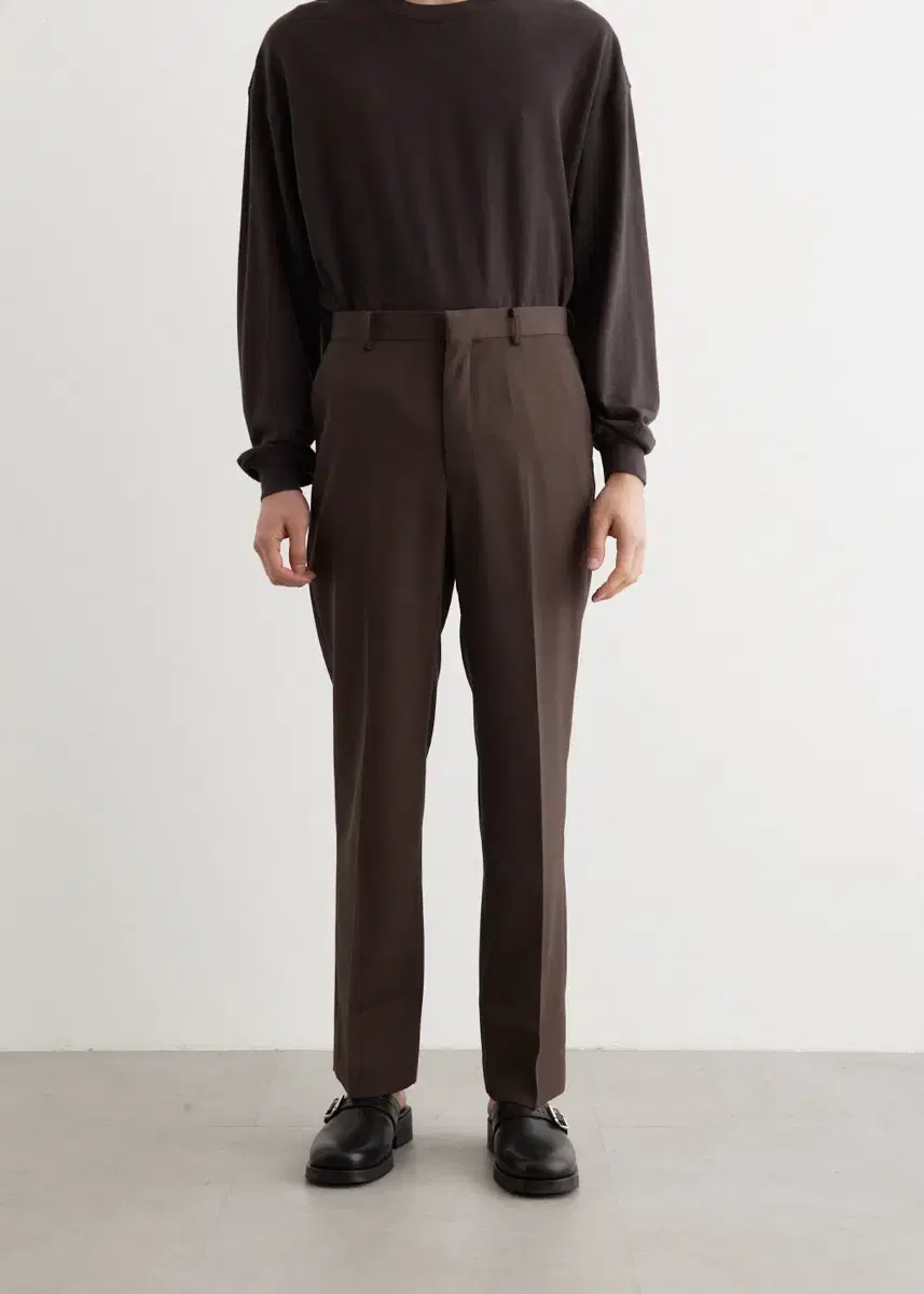 Onda 23AW Wool Max Gabardine Pants Dark Brown